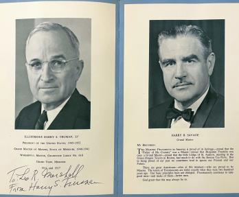 Masonic programme, signed by Harry S. Truman