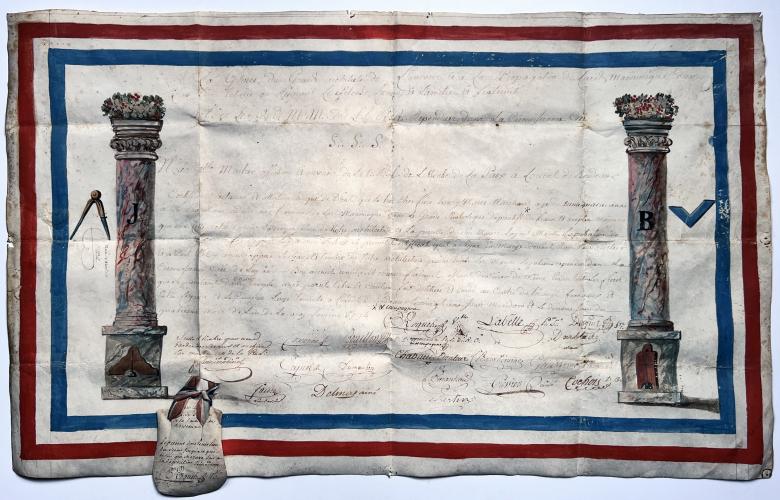 French Masonic diploma from 1794 - Riga Museum of World Freemasonry